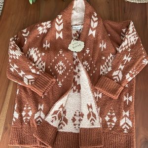 Knox Rose Southwestern Plush Cardigan Size Small